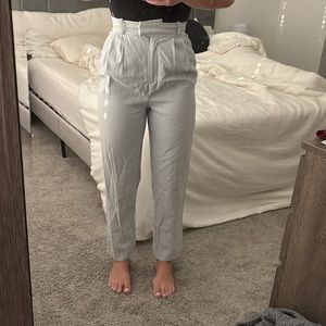 Sky Blue Fitted Ankle Pants